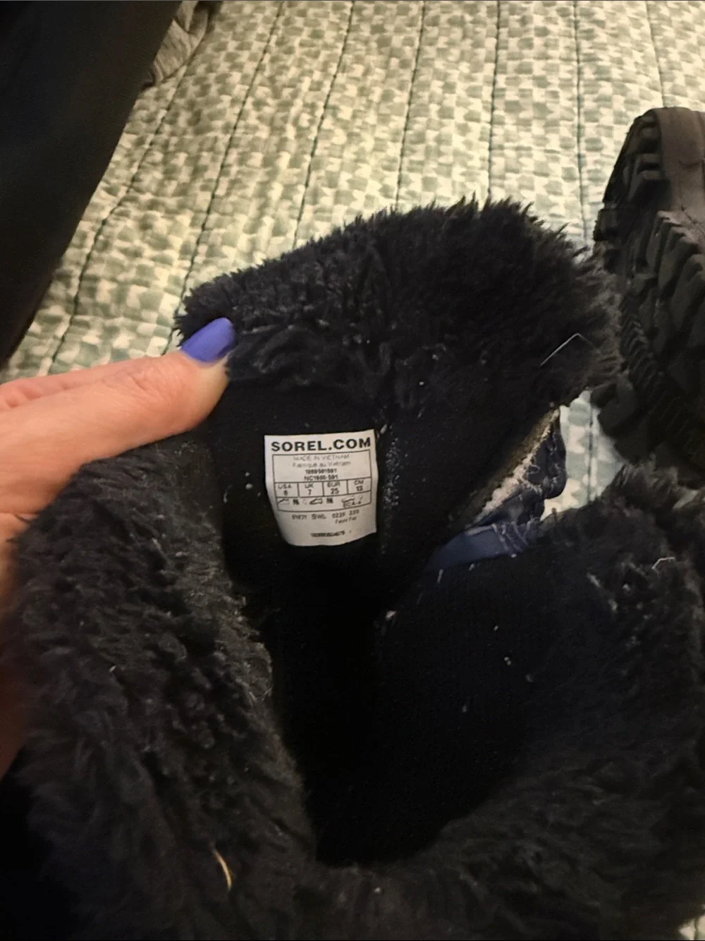 Sorel Kids Navy and Red Snow Boots